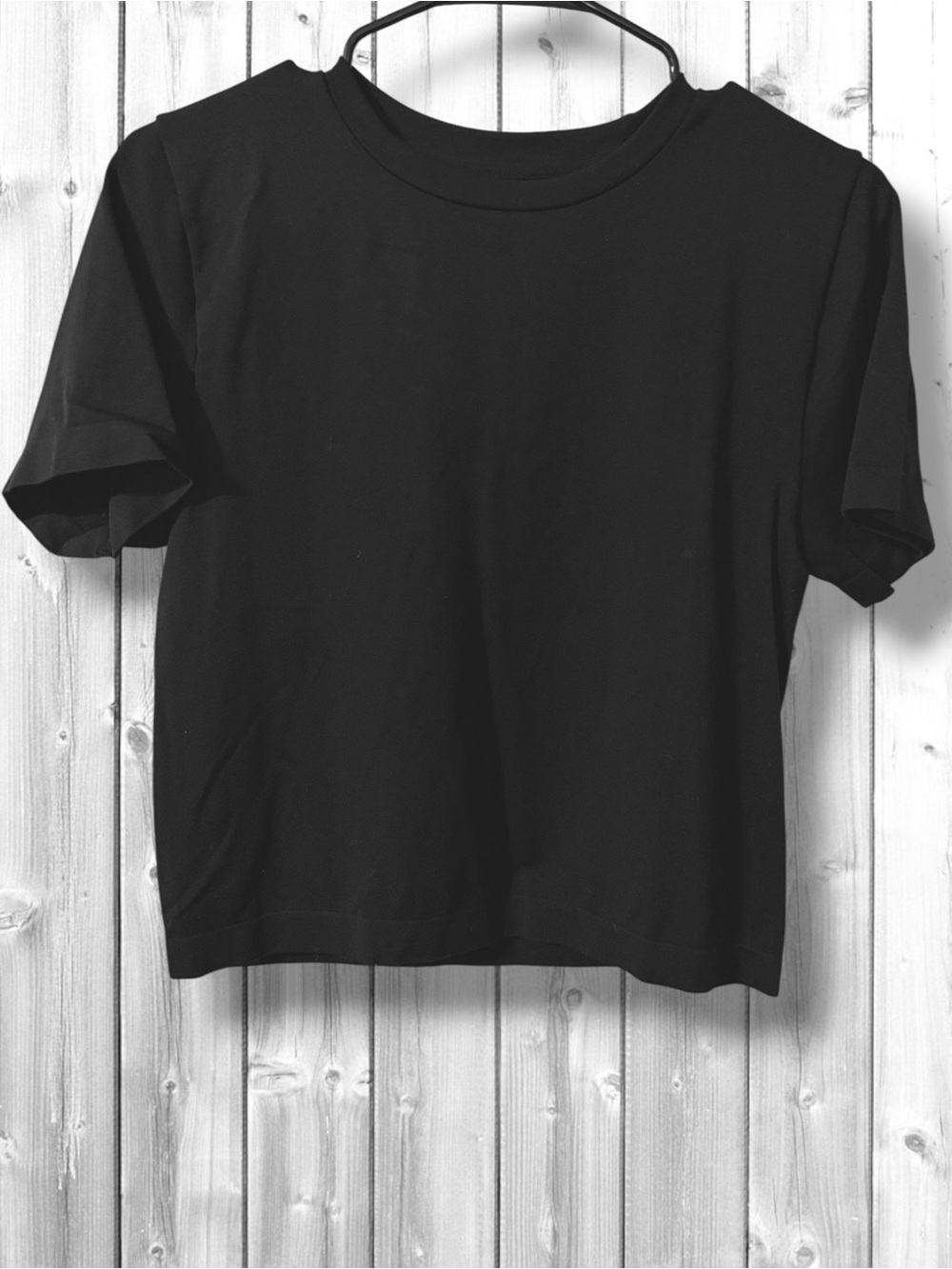 🌼a new day Black Crop Tee – Short Sleeve Crewneck